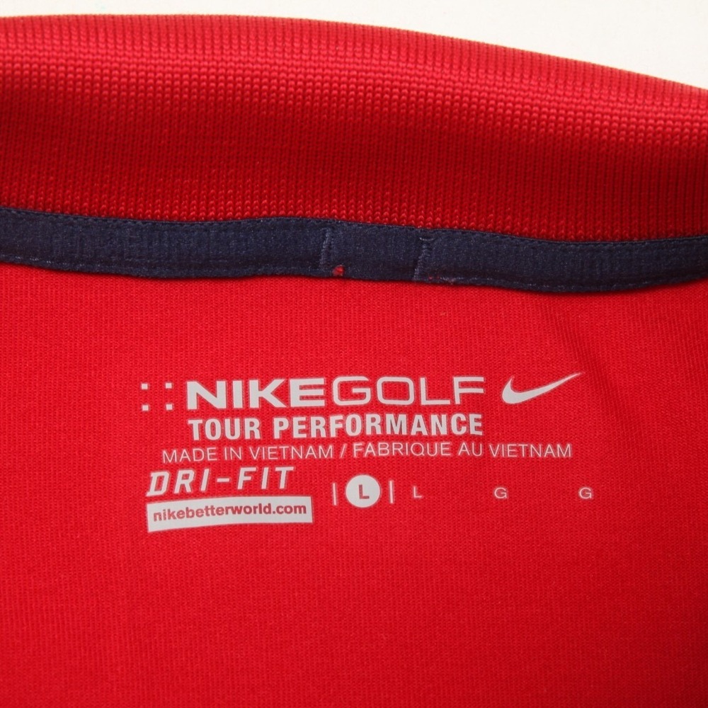 Nike Golf Polo Shirt Mens Large Red Dri-FIT Tour Performance 749976-687 - Picture 5 of 10